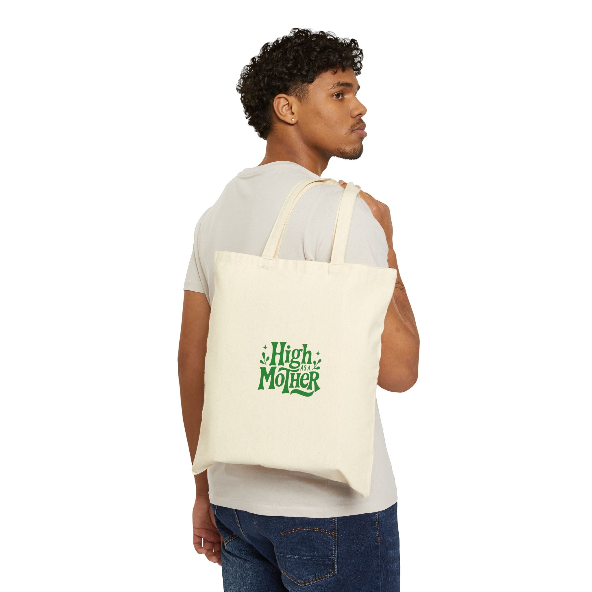 Tote Bag — "High as a Mother" Funny Eco Canvas Grocery Tote