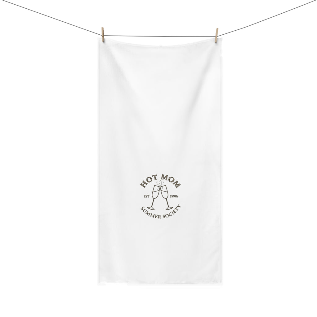 Hot Mom Summer Society Beach Towel — 'Hot Mom' Champagne Graphic Cotton Terry Towel