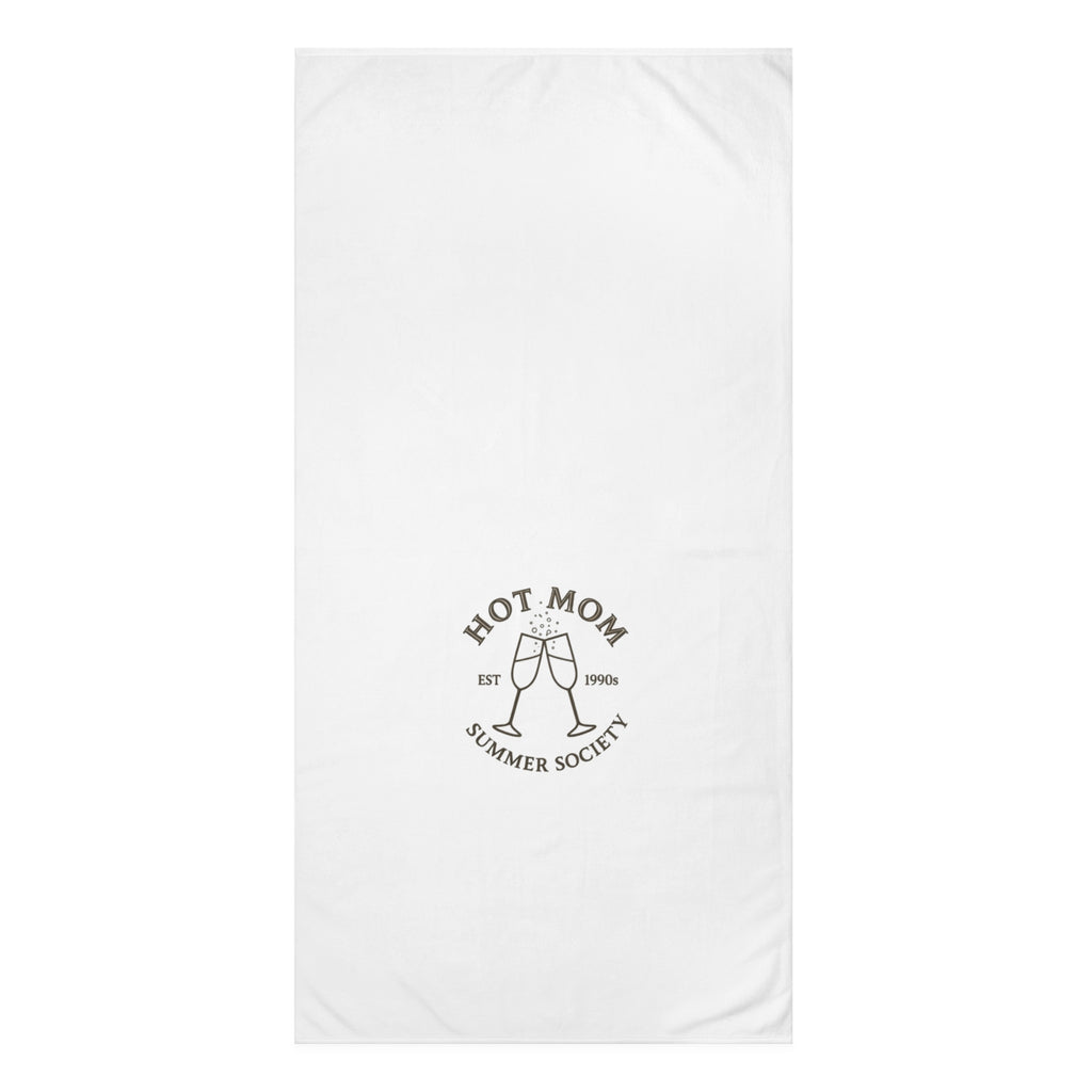 Hot Mom Summer Society Beach Towel — 'Hot Mom' Champagne Graphic Cotton Terry Towel