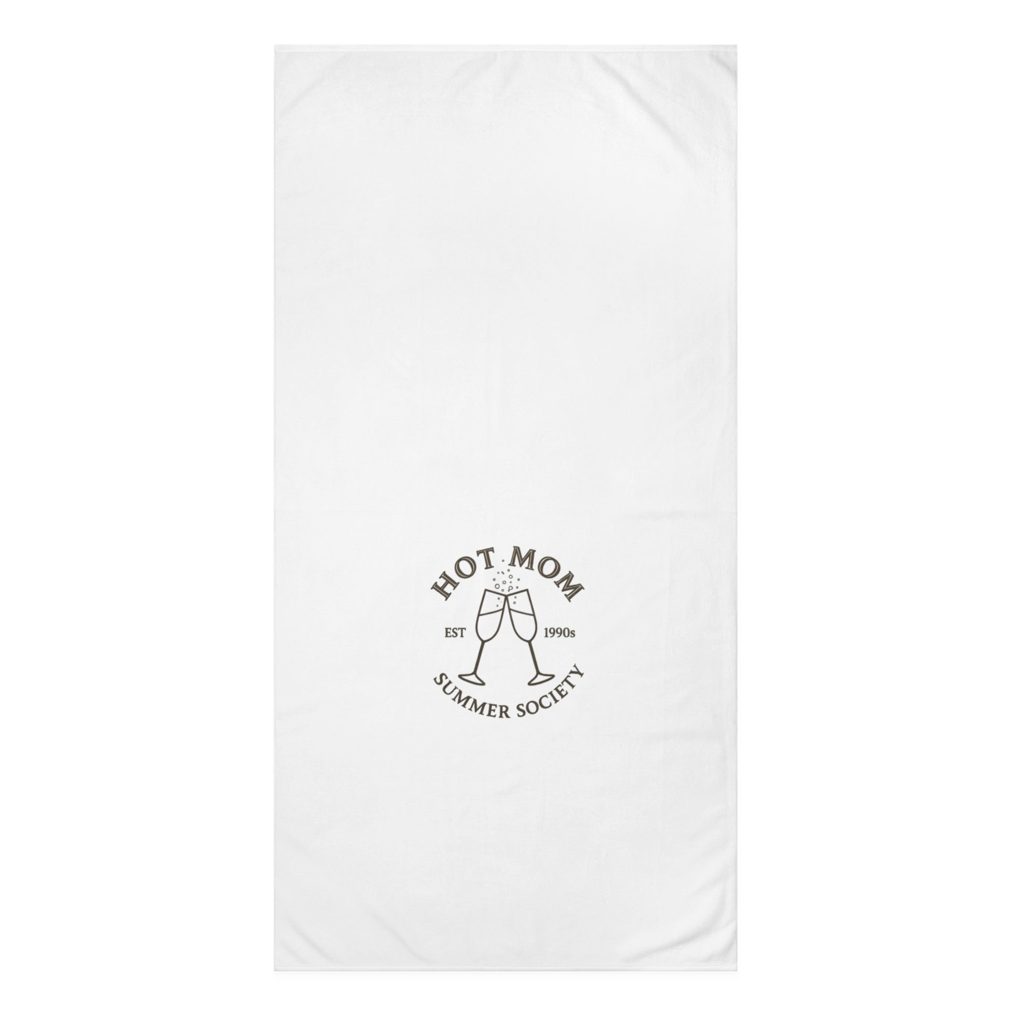 Hot Mom Summer Society Beach Towel — 'Hot Mom' Champagne Graphic Cotton Terry Towel