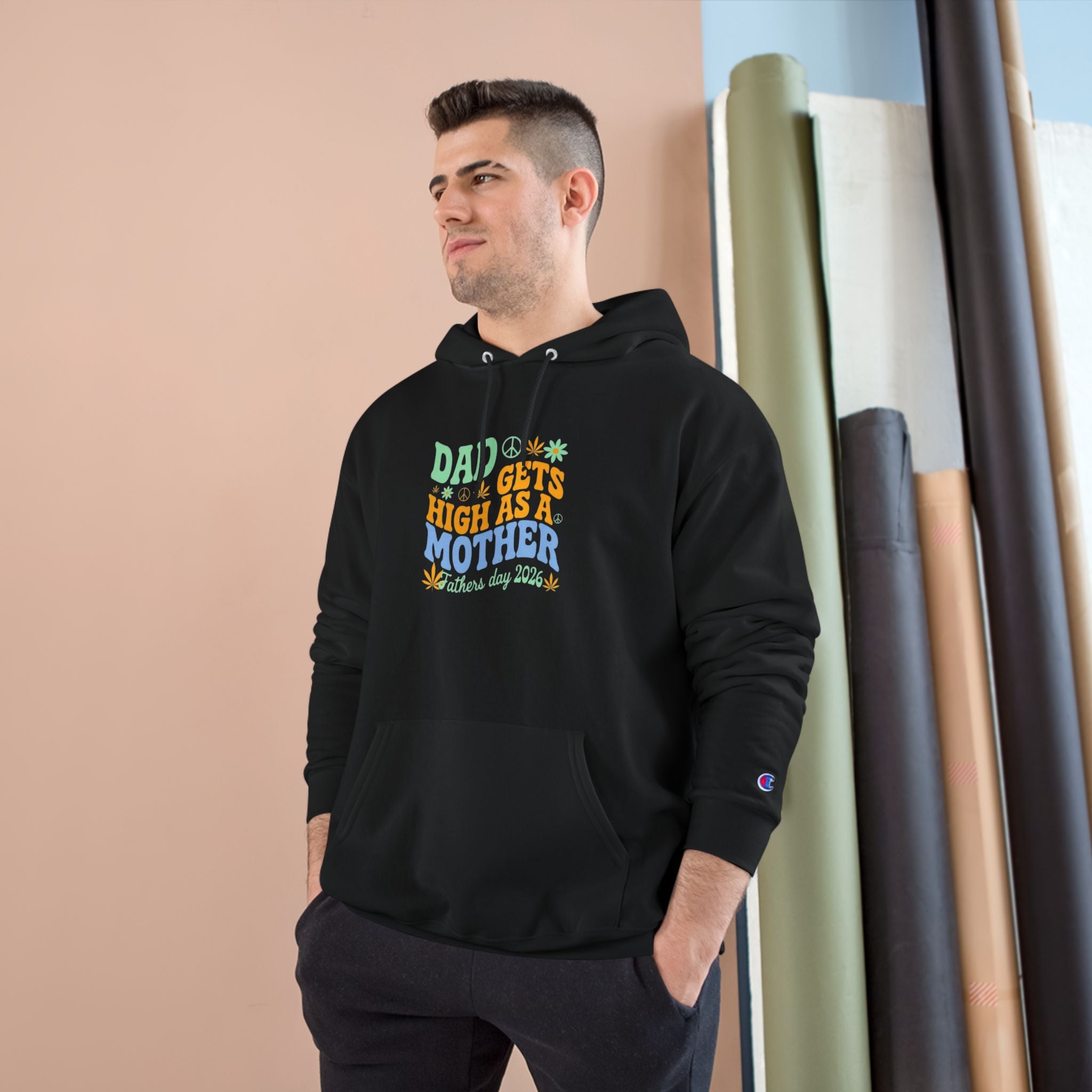 Dad Who Gets High As A Mother Hoodie — Funny Father’s Day Retro Stoner Pullover