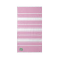 Embroidered Striped Beach Towel — Personalized Clover Accent